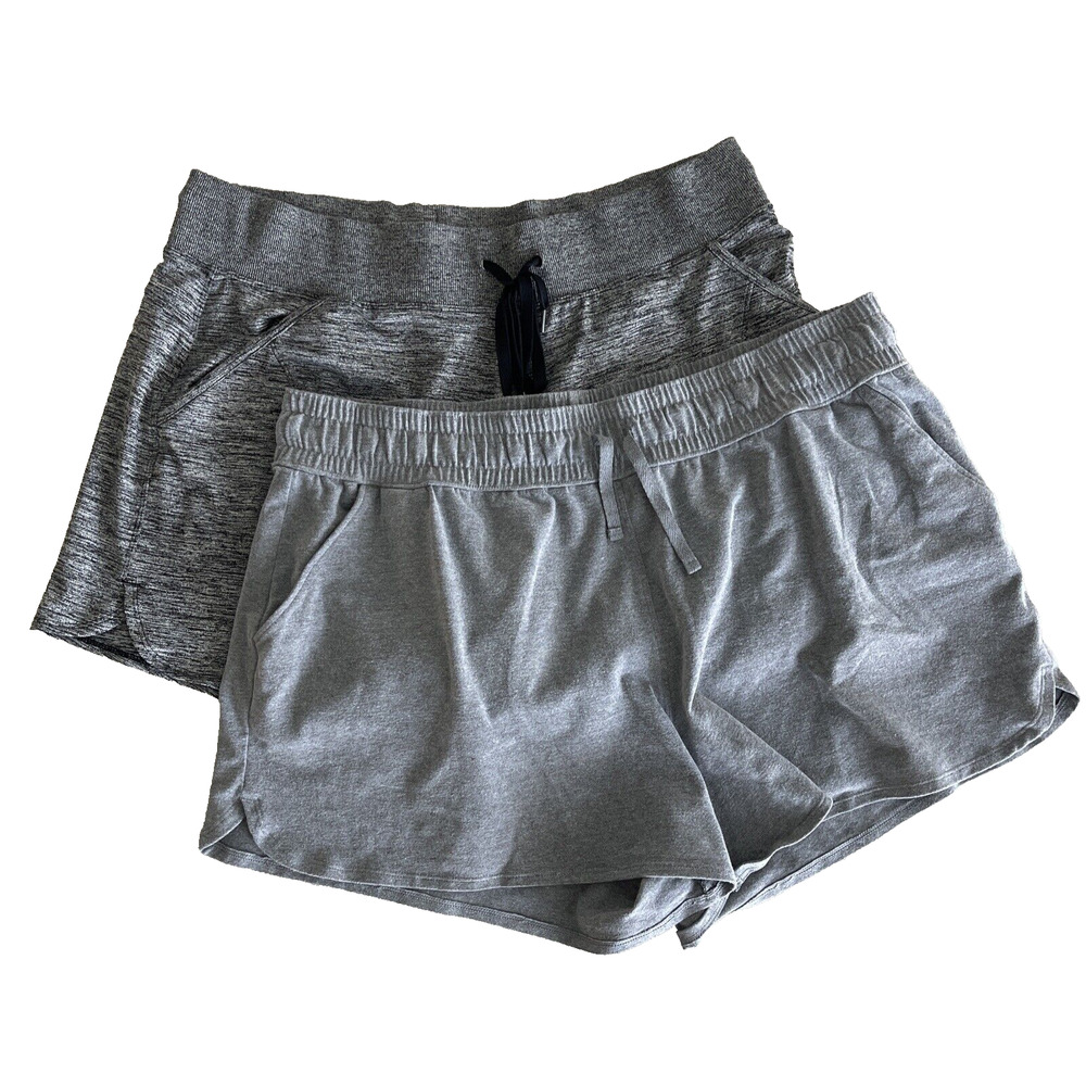 Lot of 2 - Tek Gear DryTek Shorts - Womens XL - Gray and Gray/Black